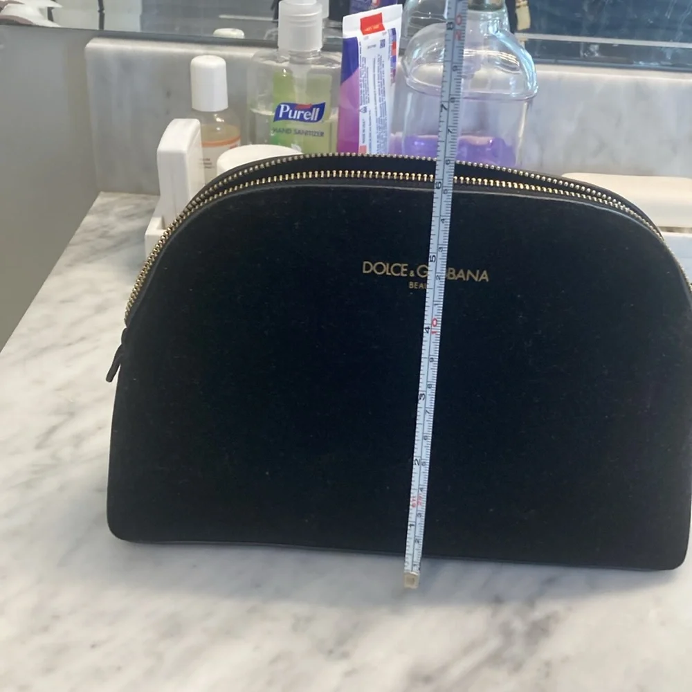 Dolce and gabbana black velvet cosmetic bag